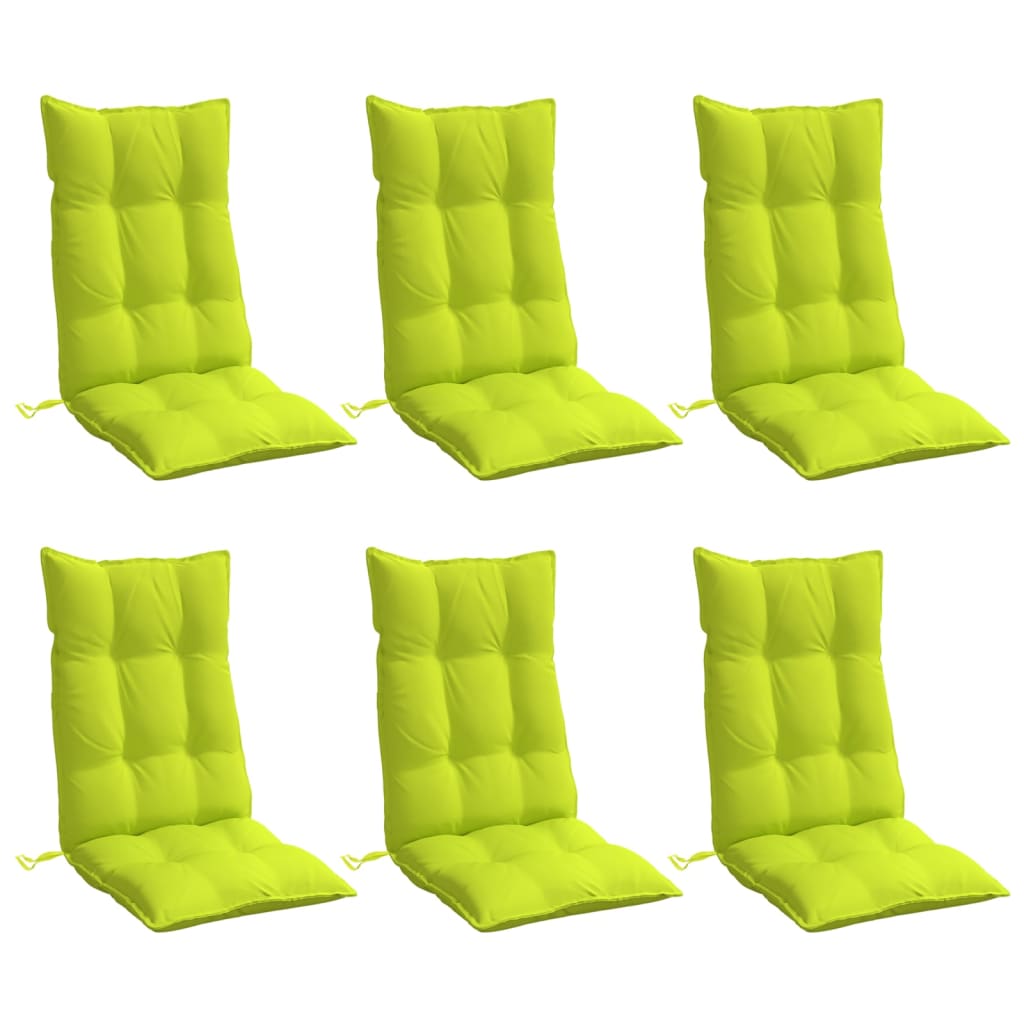 Cuscini Sedia Schienale Alto 6 pz Verde Chiaro Tessuto Oxford | homemem39