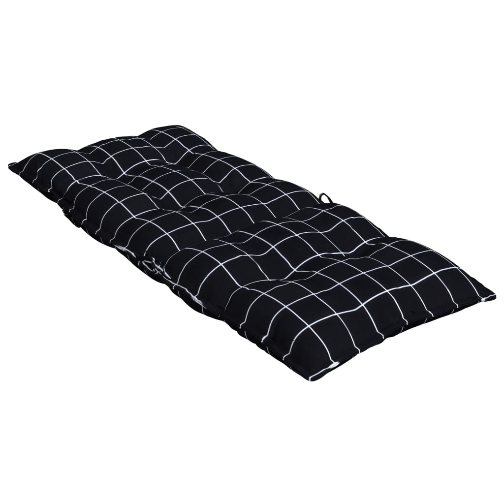 Cuscini Sedia Schienale Alto 2 pz Quadri Nero Tessuto Oxford | homemem39