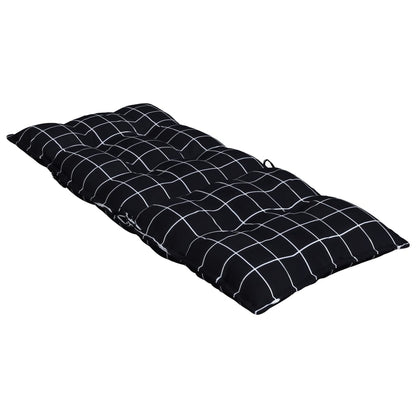Cuscini Sedia Schienale Alto 2 pz Quadri Tessuto Oxford