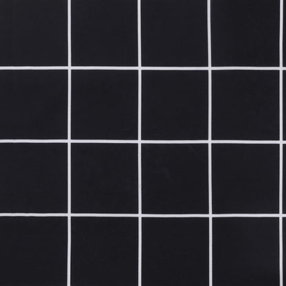 Cuscini Sedia Schienale Alto 2 pz Quadri Nero Tessuto Oxford | homemem39