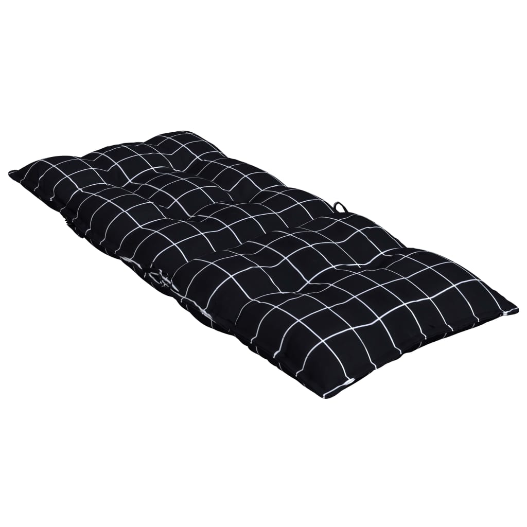 Cuscini Sedia Schienale Alto 6 pz Quadri Nero Tessuto Oxford | homemem39