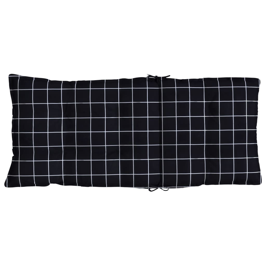 Cuscini Sedia Schienale Alto 6 pz Quadri Nero Tessuto Oxford | homemem39