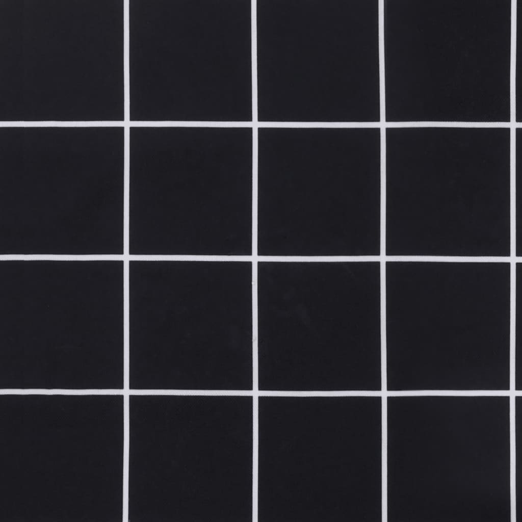 Cuscini Sedia Schienale Alto 6 pz Quadri Nero Tessuto Oxford | homemem39