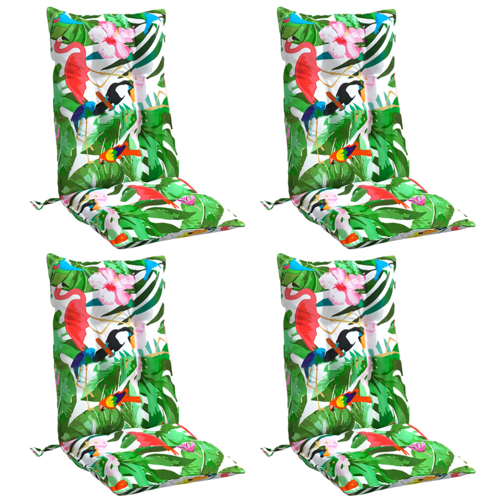 Cuscini per Sedia Schienale Alto 4pz Multicolore Tessuto Oxford - homemem39