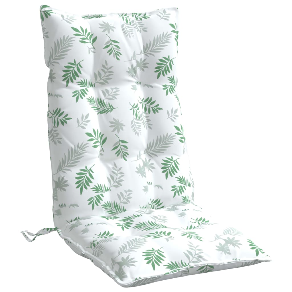 Cuscini Sedia Schienale Alto 4 pz Motivo Foglie Tessuto Oxford | homemem39