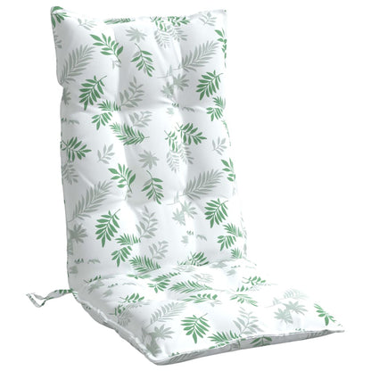 Cuscini Sedia Schienale Alto 4 pz Motivo Foglie Tessuto Oxford | homemem39