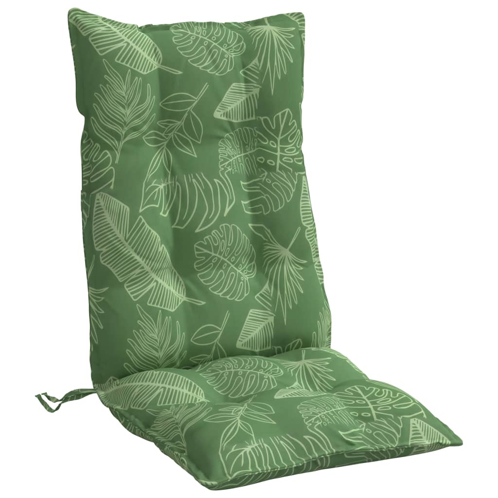 Cuscini Sedia Schienale Alto 4 pz Motivo Foglie Tessuto Oxford | homemem39