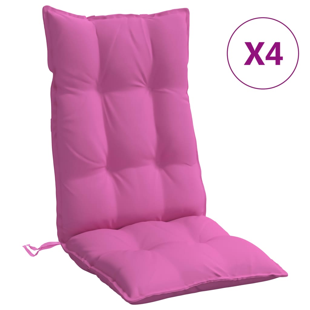 Cuscini per Sedia con Schienale Alto 4pz Rosa in Tessuto Oxford - homemem39