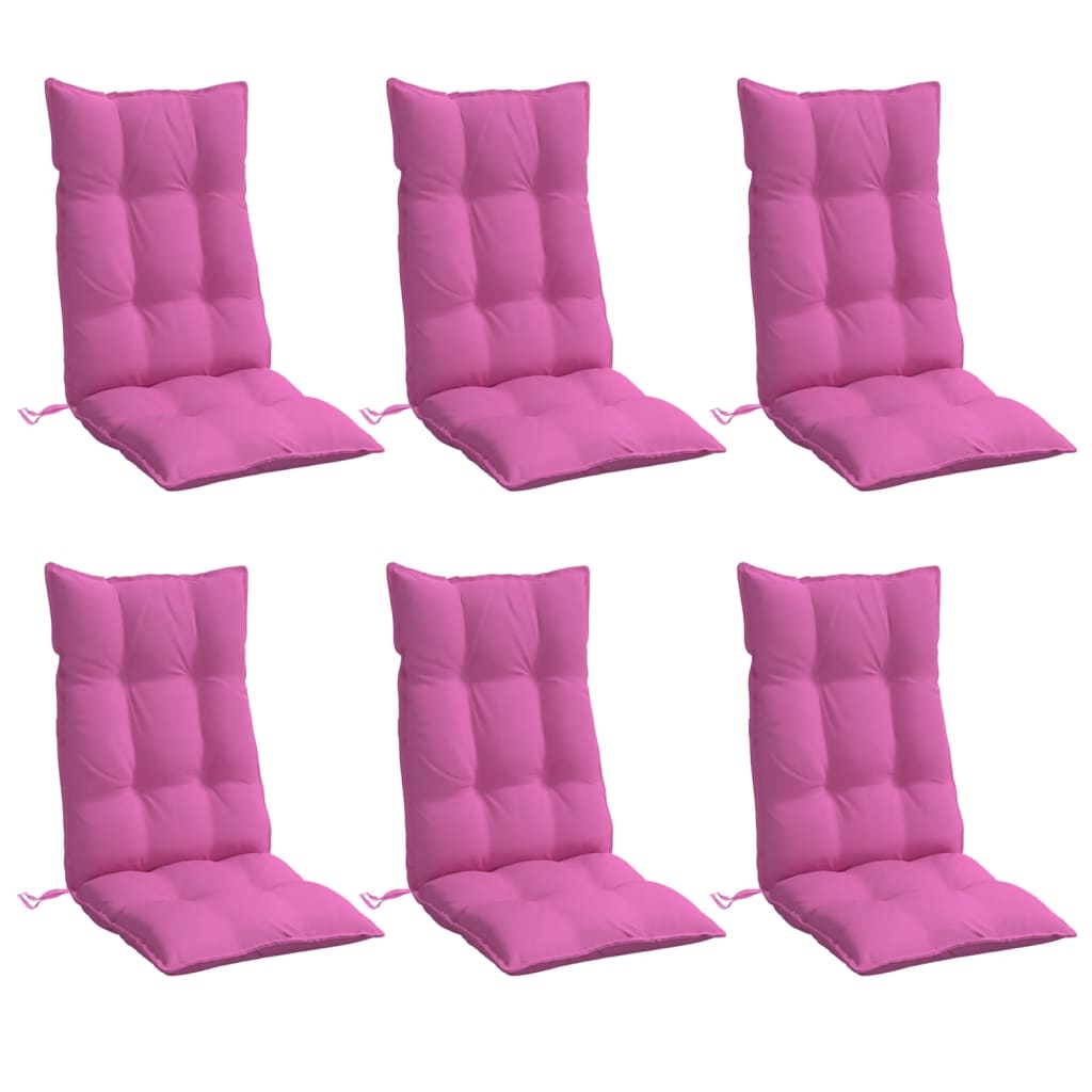 Cuscini per Sedia con Schienale Alto 6pz Rosa in Tessuto Oxford - homemem39