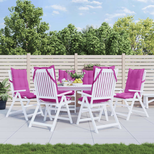 Cuscini per Sedia con Schienale Alto 6pz Rosa in Tessuto Oxford - homemem39