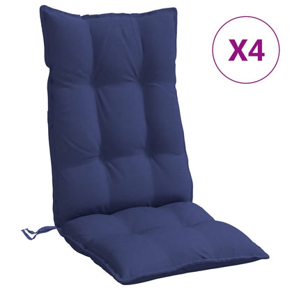Cuscini Sedia con Schienale Alto 4 pz Blu Marino Tessuto Oxford | homemem39