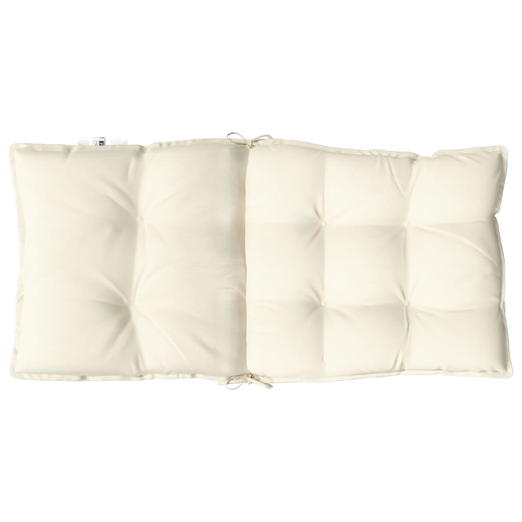 Cuscini per Sedia Schienale Basso 2 pz Crema in Tessuto Oxford | homemem39