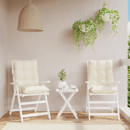 Cuscini per Sedia Schienale Basso 2 pz Crema in Tessuto Oxford | homemem39