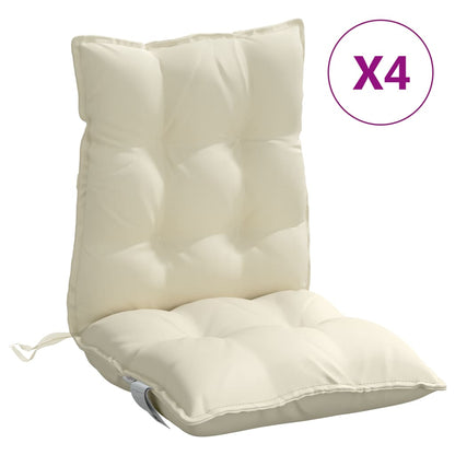 Cuscini per Sedia Schienale Basso 4 pz Crema in Tessuto Oxford | homemem39