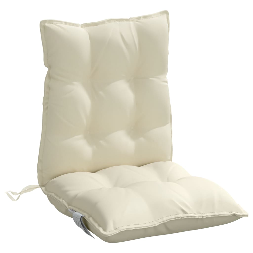 Cuscini per Sedia Schienale Basso 4 pz Crema in Tessuto Oxford | homemem39