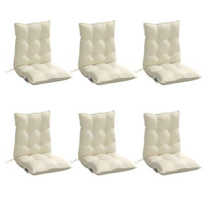 Cuscini per Sedia Schienale Basso 6 pz Crema in Tessuto Oxford | homemem39