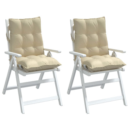 Cuscini per Sedia Schienale Basso 2 pz Beige in Tessuto Oxford | homemem39