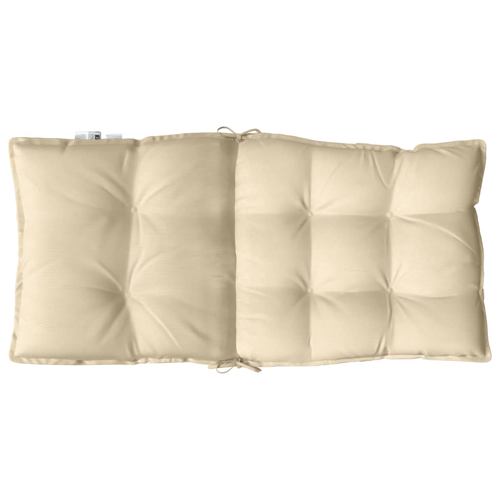 Cuscini per Sedia Schienale Basso 2 pz Beige in Tessuto Oxford