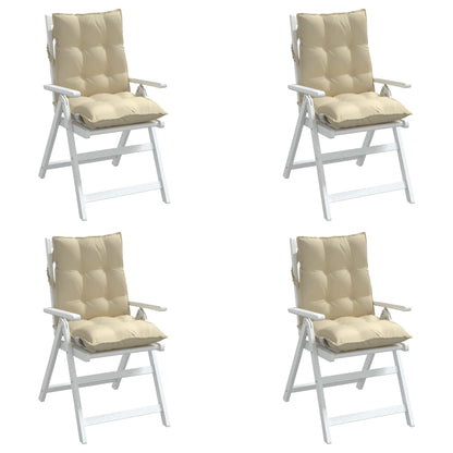 Cuscini per Sedia Schienale Basso 4 pz Beige in Tessuto Oxford | homemem39
