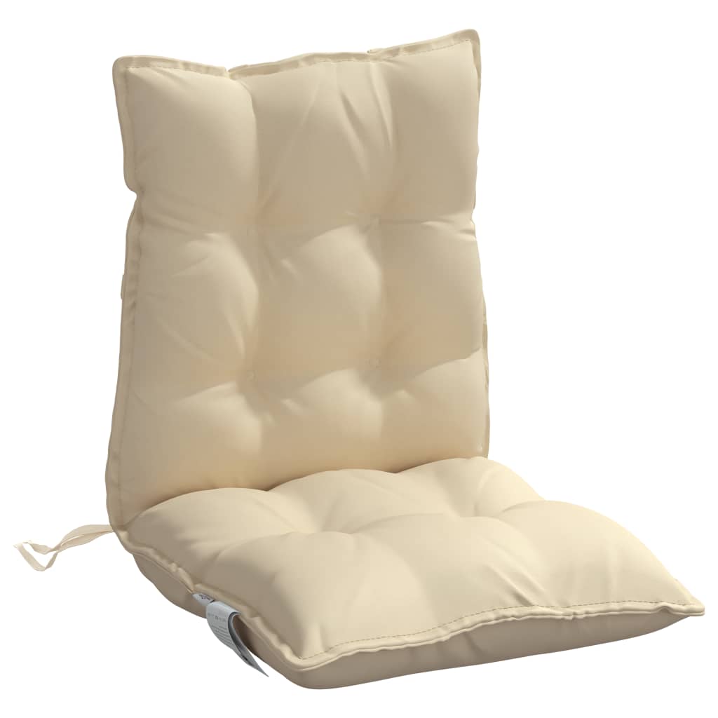 Cuscini per Sedia Schienale Basso 4 pz Beige in Tessuto Oxford | homemem39