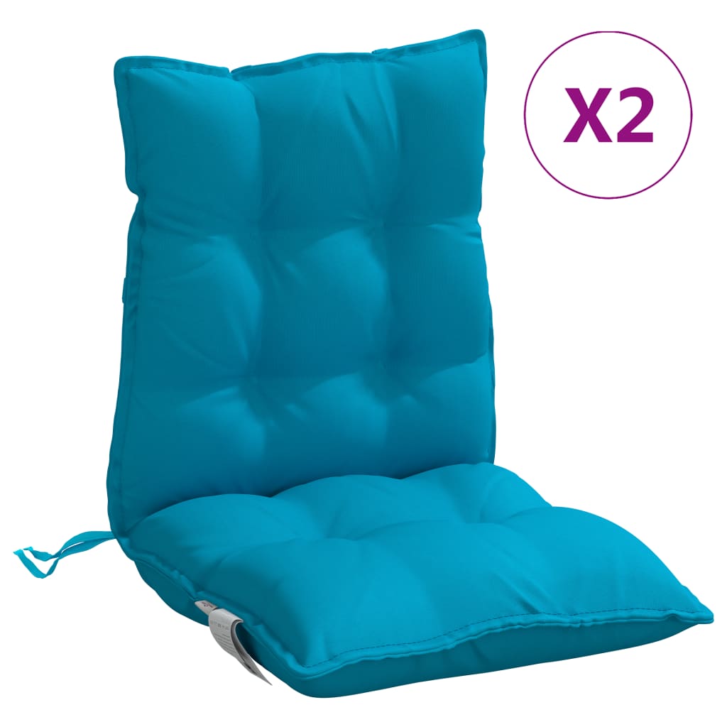 Cuscini Sedia Schienale Basso 2 pz Azzurro in Tessuto Oxford | homemem39