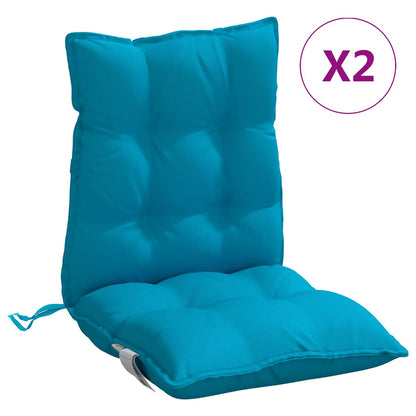 Cuscini Sedia Schienale Basso 2 pz Azzurro in Tessuto Oxford | homemem39