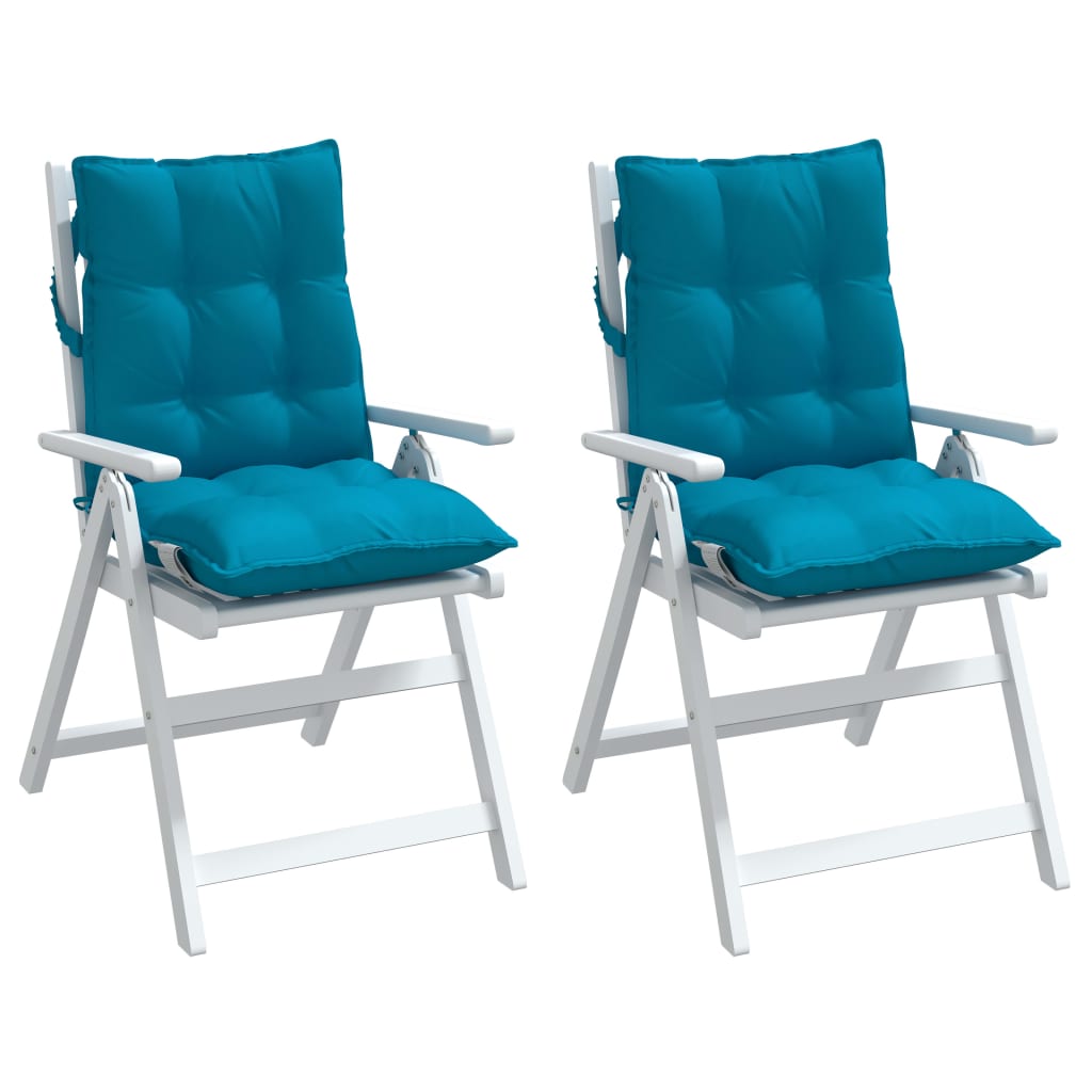 Cuscini Sedia Schienale Basso 2 pz Azzurro in Tessuto Oxford | homemem39