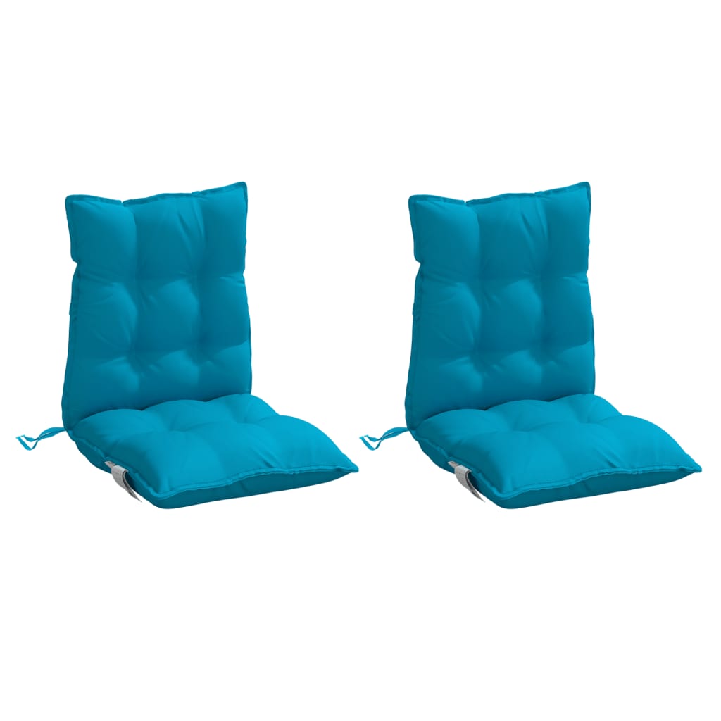 Cuscini Sedia Schienale Basso 2 pz Azzurro in Tessuto Oxford | homemem39