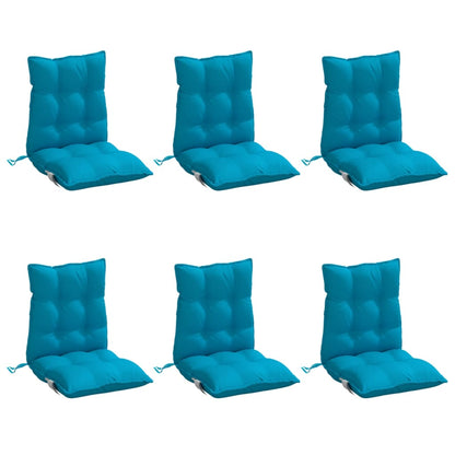 Cuscini Sedia Schienale Basso 6 pz Azzurro in Tessuto Oxford | homemem39