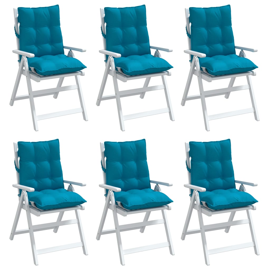 Cuscini Sedia Schienale Basso 6 pz Azzurro in Tessuto Oxford | homemem39