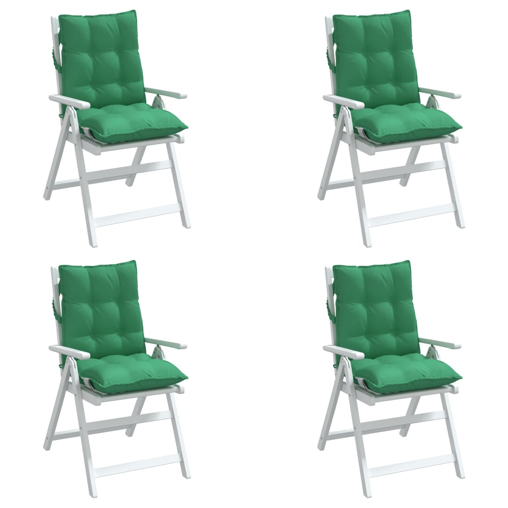Cuscini per Sedia Schienale Basso 4 pz Verdi in Tessuto Oxford | homemem39