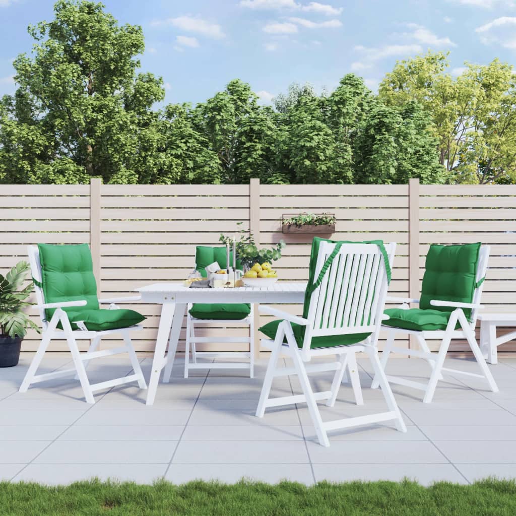 Cuscini per Sedia Schienale Basso 4 pz Verdi in Tessuto Oxford - homemem39