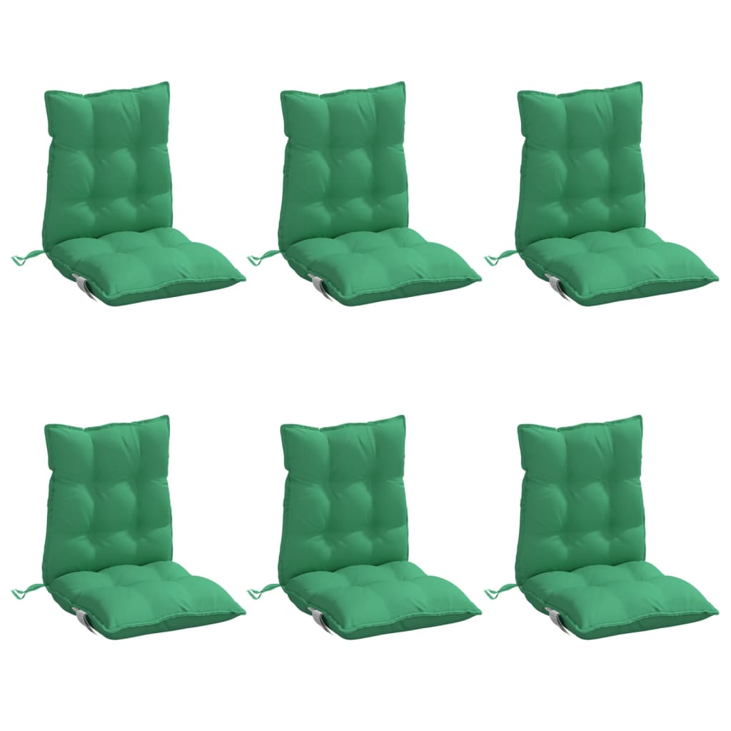 Cuscini per Sedia Schienale Basso 6 pz Verdi in Tessuto Oxford | homemem39