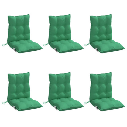 Cuscini per Sedia Schienale Basso 6 pz Verdi in Tessuto Oxford | homemem39