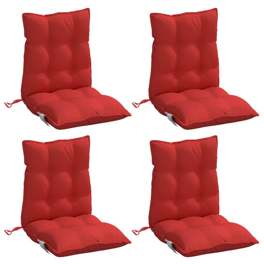 Cuscini per Sedia Schienale Basso 4 pz Rossi in Tessuto Oxford | homemem39