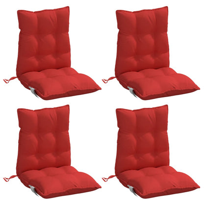 Cuscini per Sedia Schienale Basso 4 pz Rossi in Tessuto Oxford | homemem39