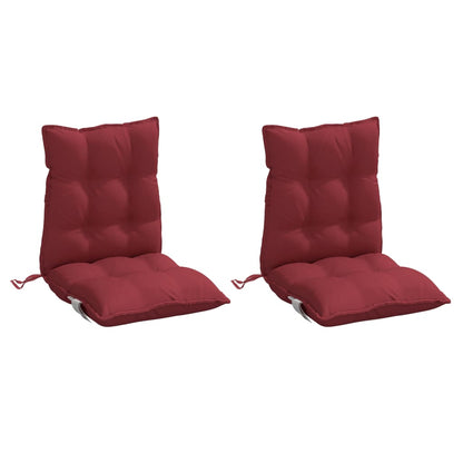 Cuscini per Sedia Schienale Basso 2pz Rosso Vino Tessuto Oxford | homemem39