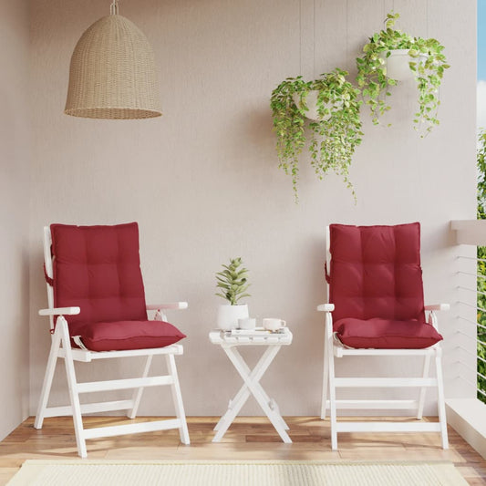 Cuscini per Sedia Schienale Basso 2pz Rosso Vino Tessuto Oxford | homemem39