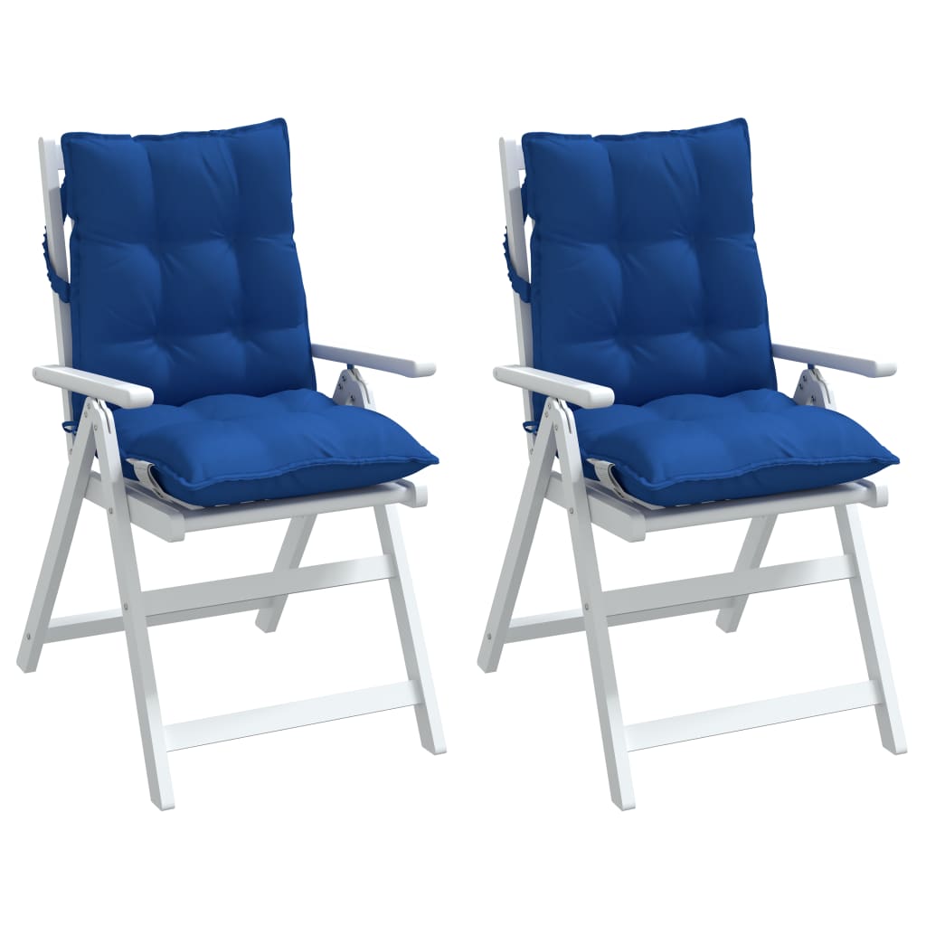 Cuscini Sedia con Schienale Basso 2 pz Blu Reale Tessuto Oxford | homemem39