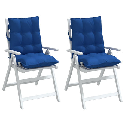 Cuscini Sedia con Schienale Basso 2 pz Blu Reale Tessuto Oxford | homemem39