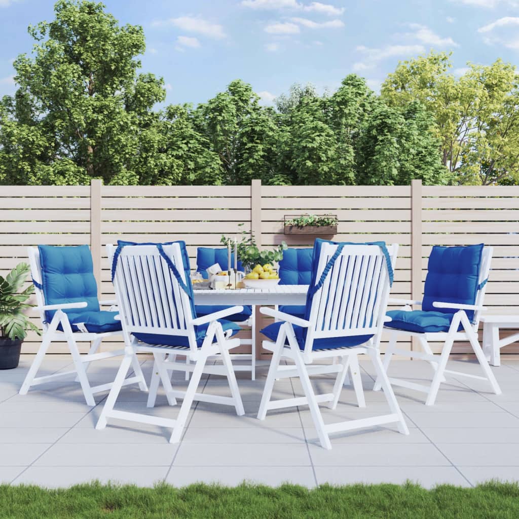 Cuscini Sedia con Schienale Basso 6 pz Blu Reale Tessuto Oxford - homemem39