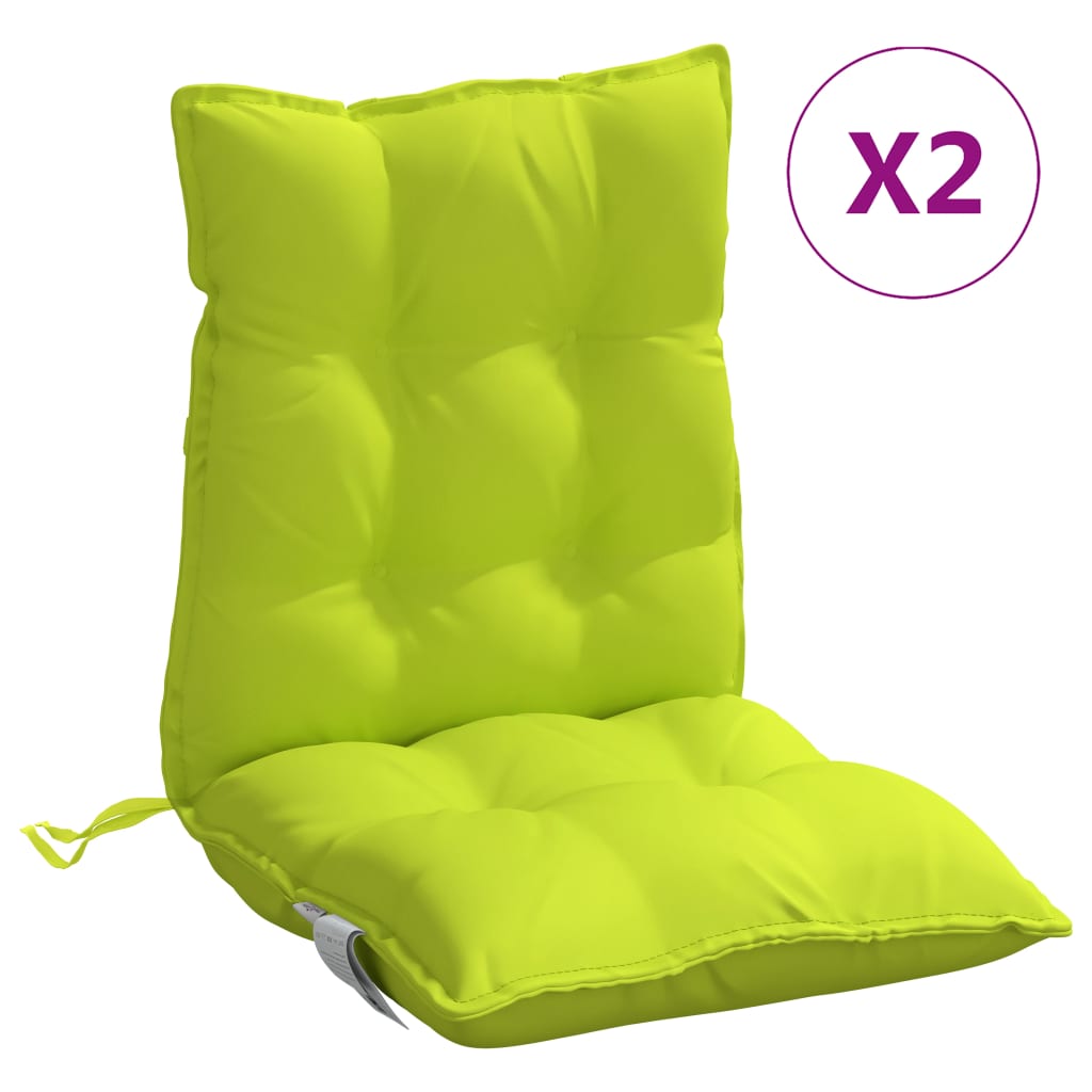 Cuscini Sedia Schienale Basso 2 pz Verde Chiaro Tessuto Oxford | homemem39