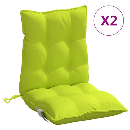 Cuscini Sedia Schienale Basso 2 pz Verde Chiaro Tessuto Oxford | homemem39
