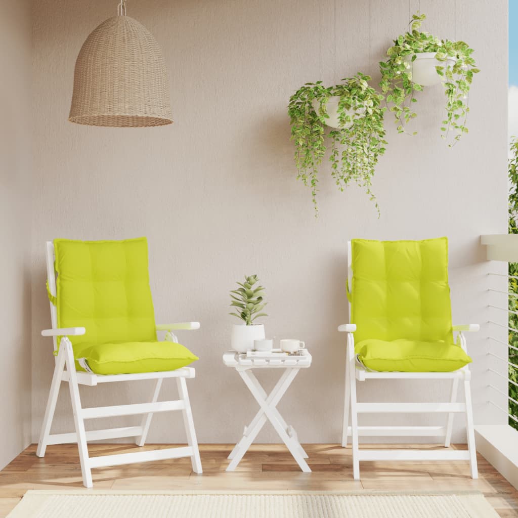 Cuscini Sedia Schienale Basso 2 pz Verde Chiaro Tessuto Oxford | homemem39