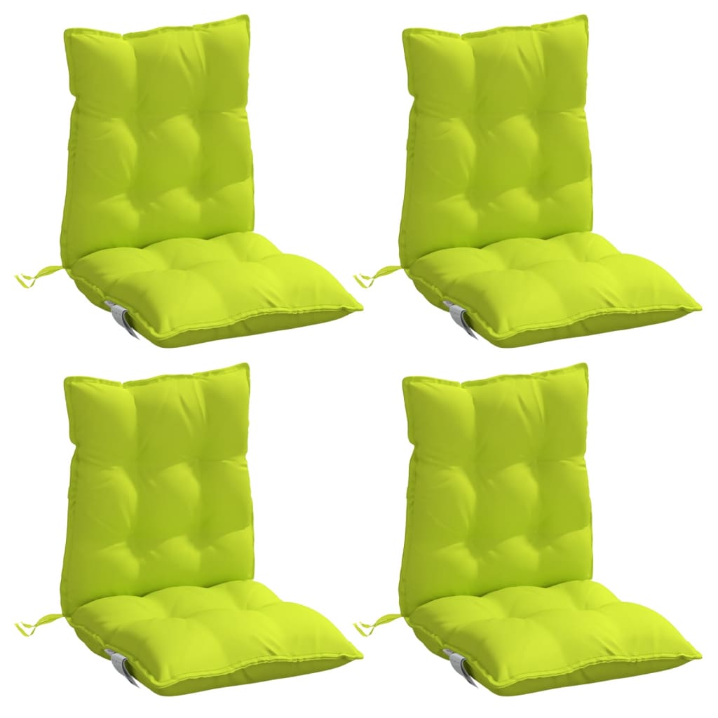 Cuscini Sedia Schienale Basso 4 pz Verde Chiaro Tessuto Oxford | homemem39