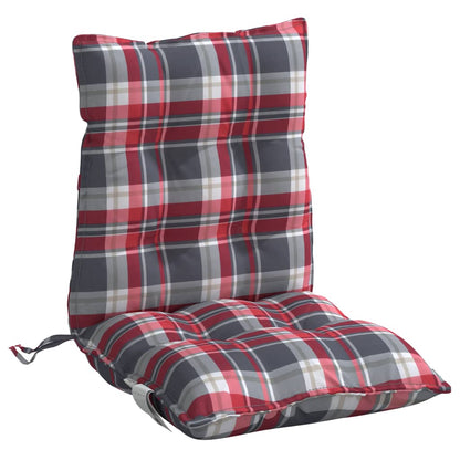 Cuscini Sedia Schienale Basso 4 pz Quadri Rosso Tessuto Oxford | homemem39