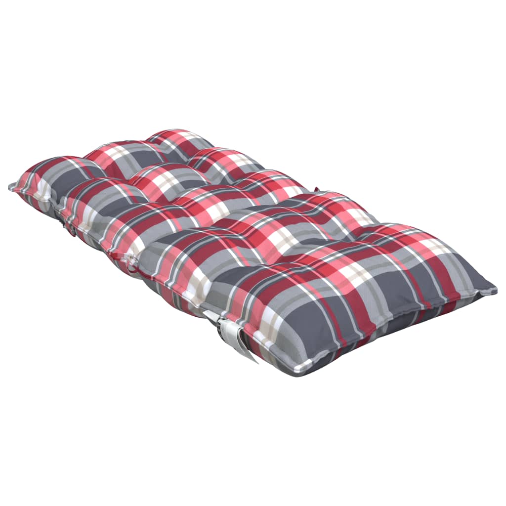 Cuscini Sedia Schienale Basso 4 pz Quadri Rosso Tessuto Oxford | homemem39