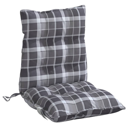 Cuscini Sedia Schienale Basso 2 pz Quadri Grigio Tessuto Oxford | homemem39