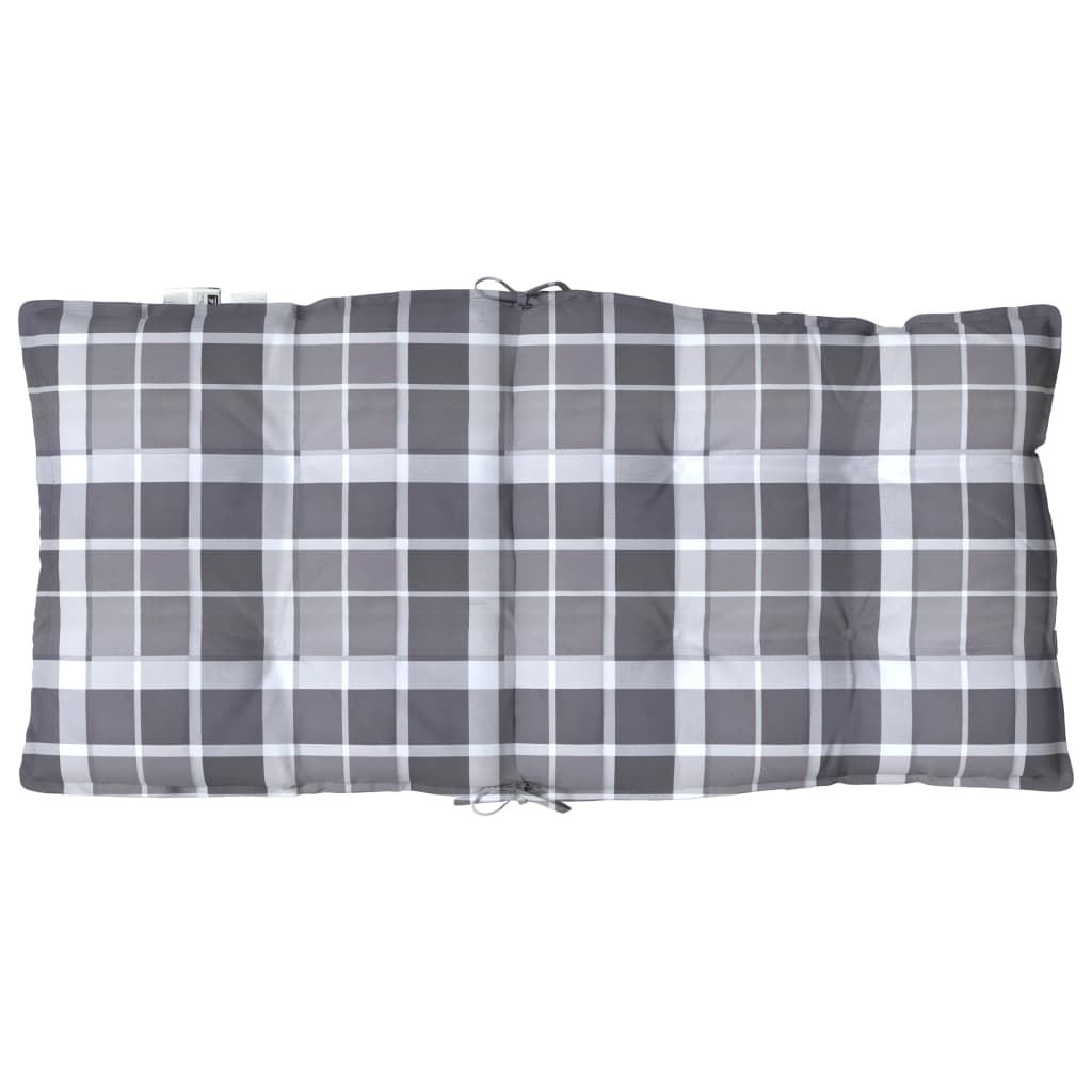 Cuscini Sedia Schienale Basso 2 pz Quadri Grigio Tessuto Oxford | homemem39