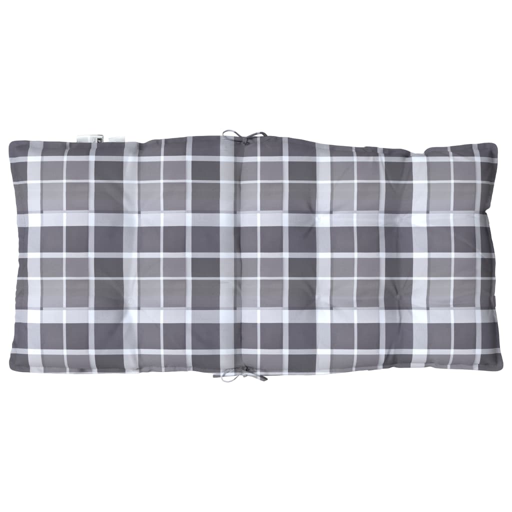 Cuscini Sedia Schienale Basso 4 pz Quadri Grigio Tessuto Oxford | homemem39